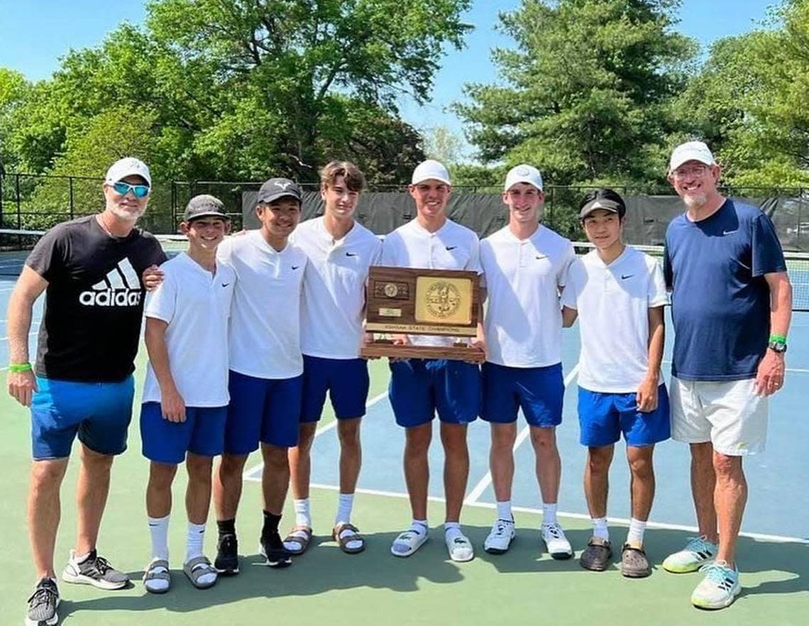 The Wichita Collegiate boys tennis team won its third straight Class 3-1A team state championship this season.