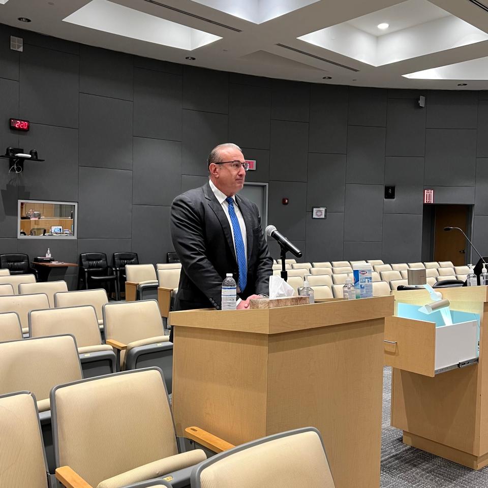 Aleksandr Boksner appears before Cape Coral city council before securing the city attorney position on Wednesday, June 14, 2023.