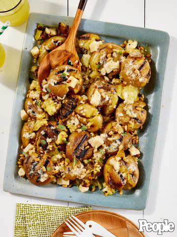 <p>Jen Causey</p> Sat Bains' Barbecue Potato Salad with Goat Cheese and Pine Nuts
