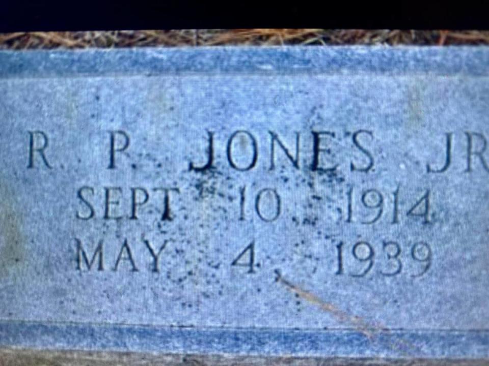 R.P. Jones lies buried in Wakefield Cemetery in Zebulon after shooting himself to death in public during the Great Depression in Raleigh in 1939.