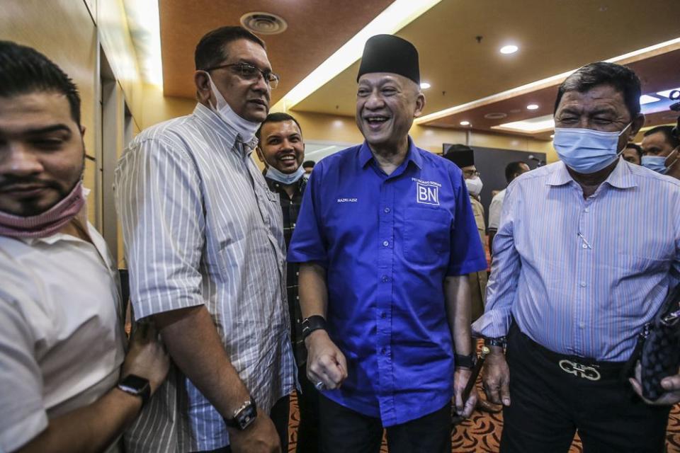 Datuk Seri Mohamed Nazri Abdul Aziz is pictured at the Putra World Trade Centre, Kuala Lumpur January 12, 2021. —Picture by Hari Anggara