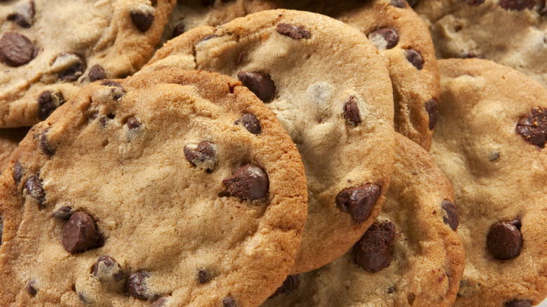 Chocolate chip cookies stack