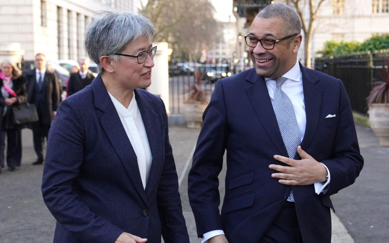 Penny Wong Australia James Cleverly Britain UK Foreign Secretary diplomacy - Stefan Rousseau/Pool/AFP via Getty Images