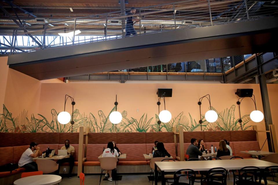 A dining area at L'Oréal offices where employees sometimes work.