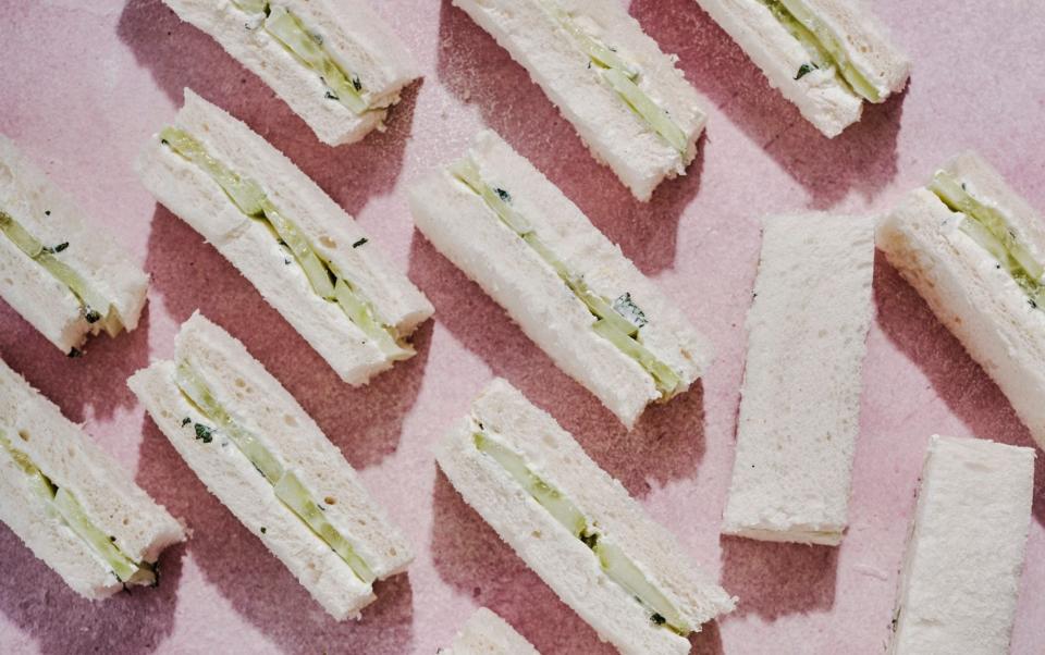 Cucumber with mint cream cheese finger sandwiches - Haarala Hamilton