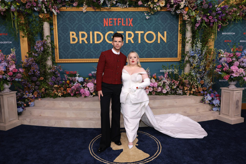 Luke Newton and Nicola Coughlan attend Netflix's "Bridgerton" Season 3 World Premiere