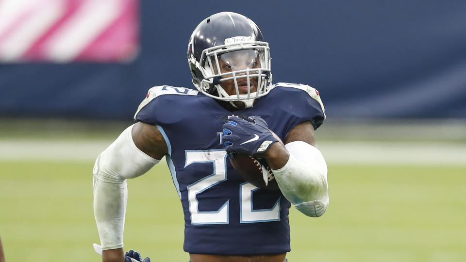 Tennessee Titans running back Derrick Henry will try to keep his team undefeated. (AP Photo/Wade Payne)