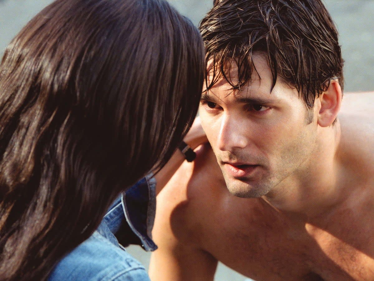 Eric Bana’s Dr Bruce Banner is consoled by Betty Ross (Jennifer Connelly) in ‘Hulk’ (Shutterstock)