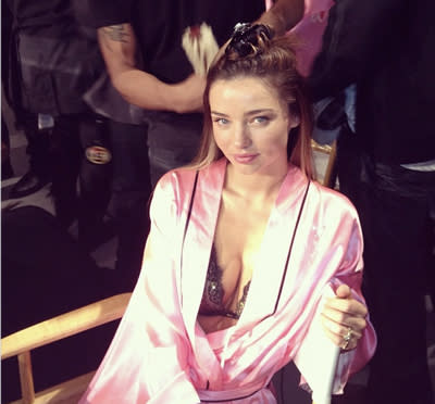 Backstage at the Victoria's Secret show