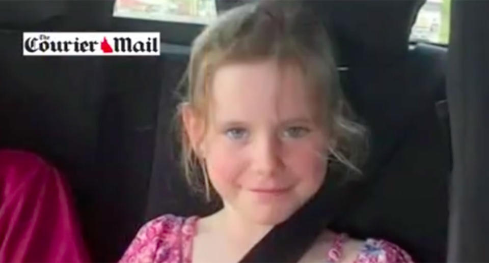 Olivia Douglas, 8, was on her way to a netball tournament in Bundaberg when she was involved in an accident. Source: 7News