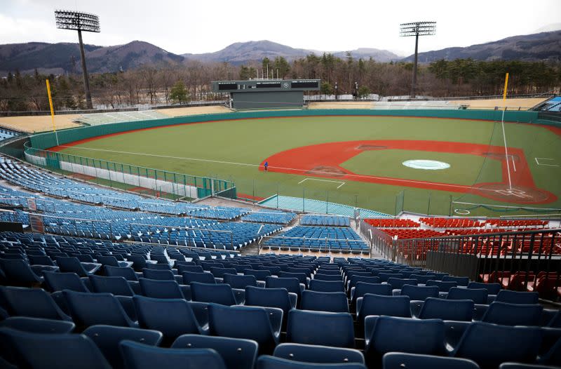 Fukushima Azuma Baseball Stadium which will host the baseball and softball competitions in Tokyo 2020 Olympic Games, is seen in Fukushima, Japan