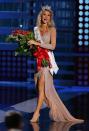 <p>Michigan's Kirsten Haglund stepped out in an embellished evening gown, which perfectly matched the crown she won. </p>