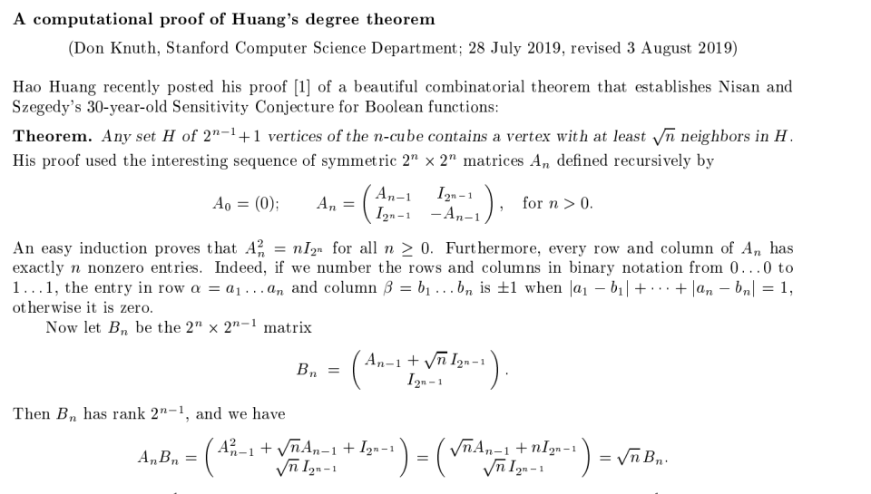 4) The Sensitivity Conjecture