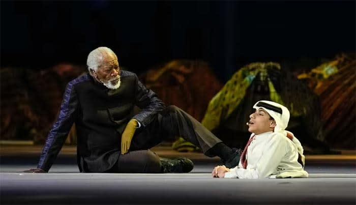 Morgan Freeman en la inauguración del Mundial de Qatar