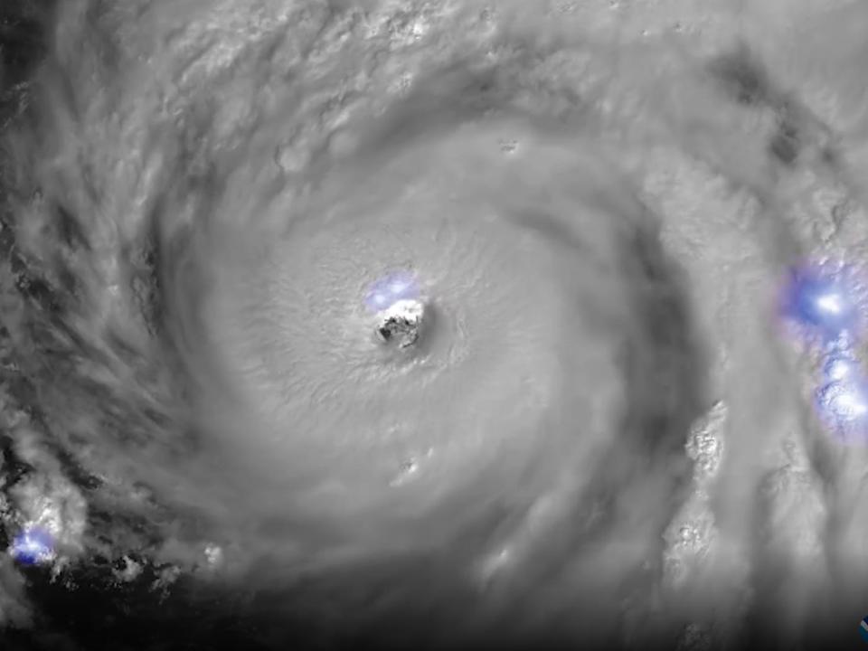 GOES-16 satellite footage of Hurricane Ian
