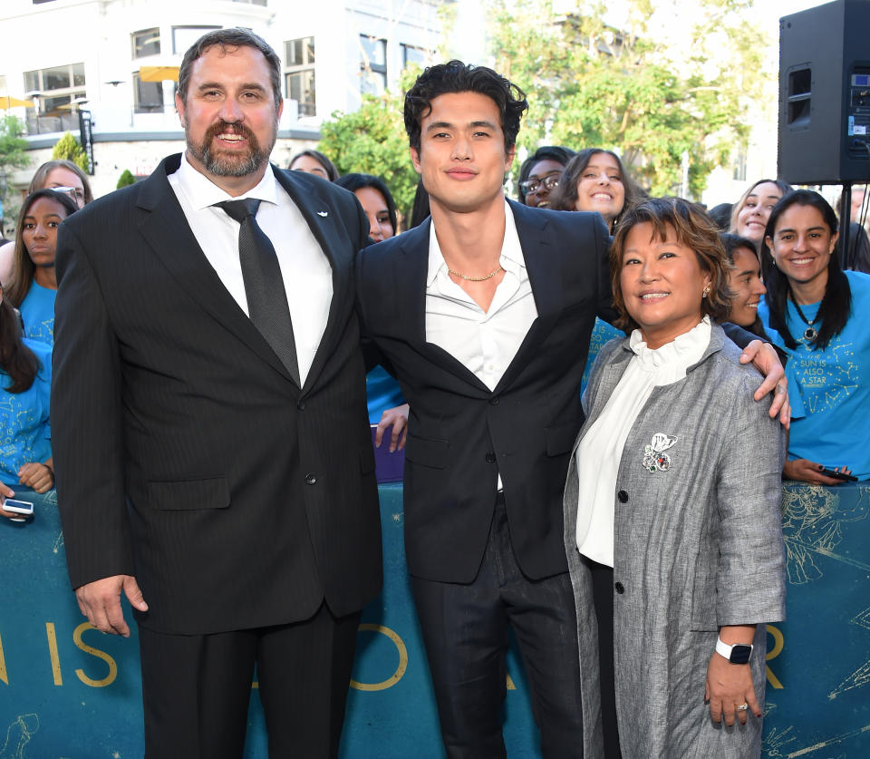 Charles Melton and his parents Phil Melton and Sukyong Melton