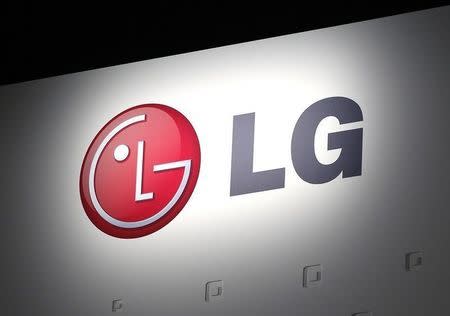 LG Electronics' company logo is displayed at their news conference at the Consumer Electronics Show (CES) in Las Vegas January 7, 2013. REUTERS/Rick Wilking