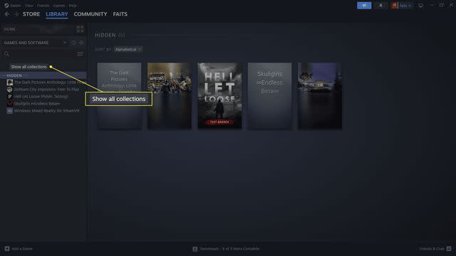 How to Hide/Unhide Games in Steam?