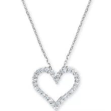 Product image of Diamond Heart Pendant Necklace in 14K White Gold