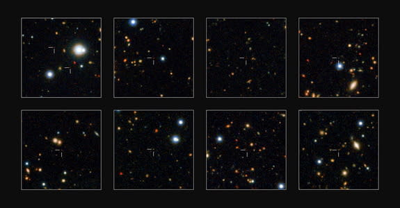 This series if images from the VISTA survey telescope shows a collection of previously hidden monster galaxies born when the universe was in its infancy, scientists say.