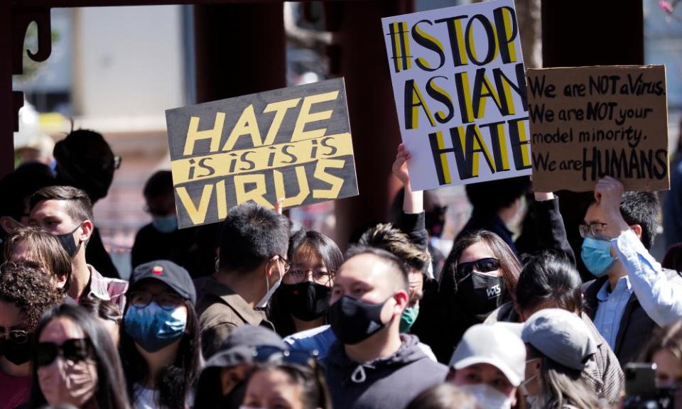 Asian Americans and Pacific Islanders anti-hate rally in San Francisco.