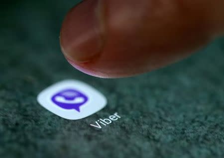 FILE PHOTO - The Viber app logo is seen on a smartphone in this picture illustration taken September 15, 2017. REUTERS/Dado Ruvic/Illustration