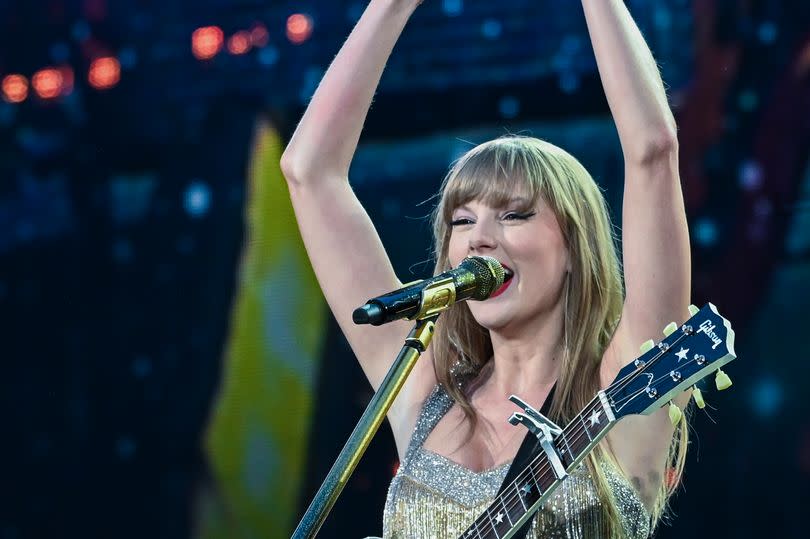 Taylor Swift performs at Estadio da Luz on May 24, 2024 in Lisbon, Portugal.