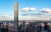 <p>This building actually has the highest <em>roof</em> in New York City, but it doesn’t have a spire like the Empire State Building and One World Trade Center do. The whitish tower has 88 above-ground floors, 104 condominium units, and the title of “tallest residential building in the world.” We’re assuming it’s not a walkup.</p>