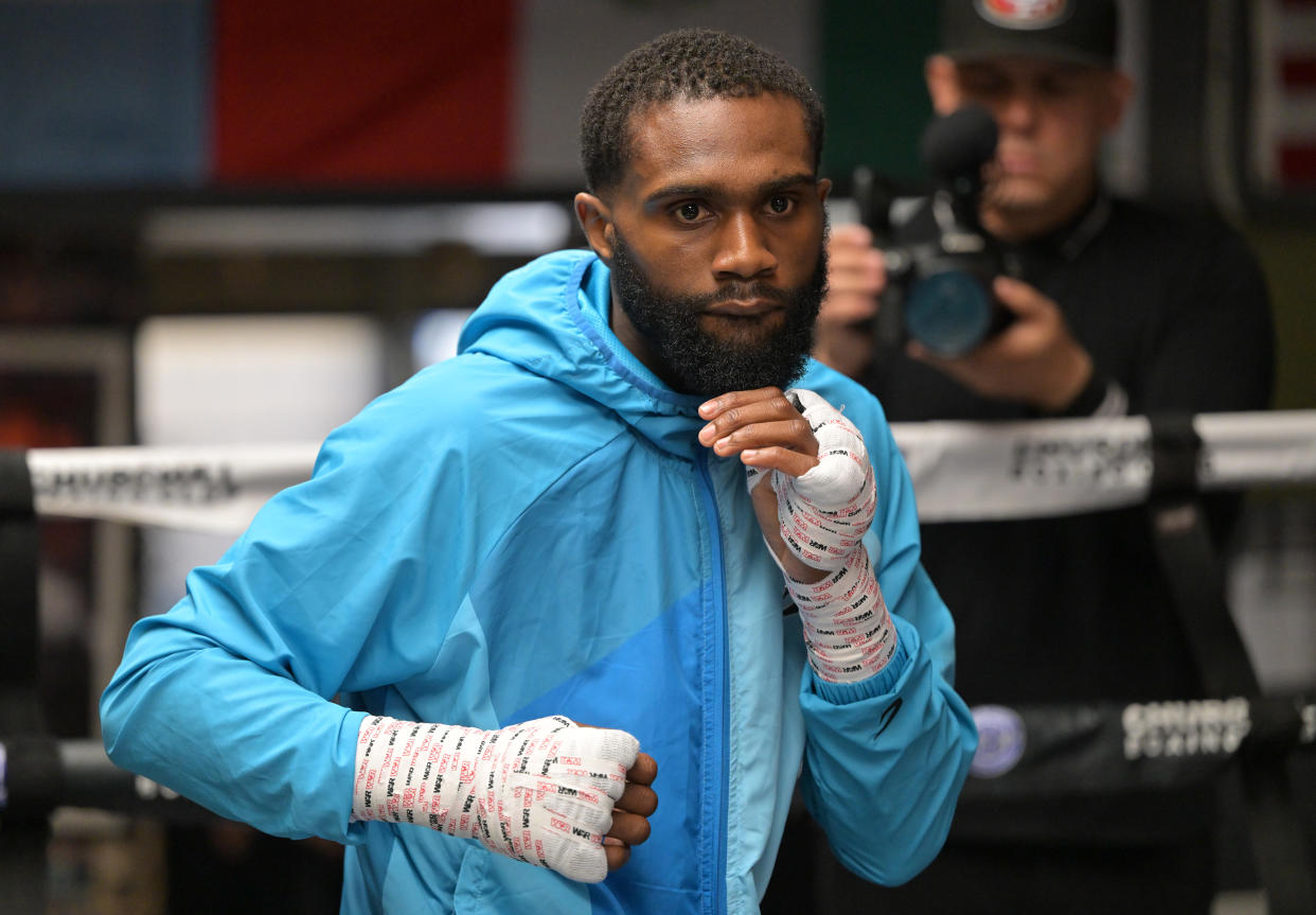 SANTA MONICA, CA - MAY 11: Welterweight contender Jaron Ennis trains during a media workout for his upcoming fight against Custio Clayton at Churchill Boxing Club on May 11, 2022 in Santa Monica, California. (Photo by Jayne Kamin-Oncea/Getty Images)