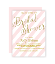 <p>Foreshadow the glitz and glam to come with a statement-making card, glitter and stripes and all.</p><p><strong>Get the printable at <a href="https://chicfetti.com/downloads/glitter-and-blush-bridal-shower-invitation/" rel="nofollow noopener" target="_blank" data-ylk="slk:Chicfetti;elm:context_link;itc:0;sec:content-canvas" class="link ">Chicfetti</a>.</strong></p>