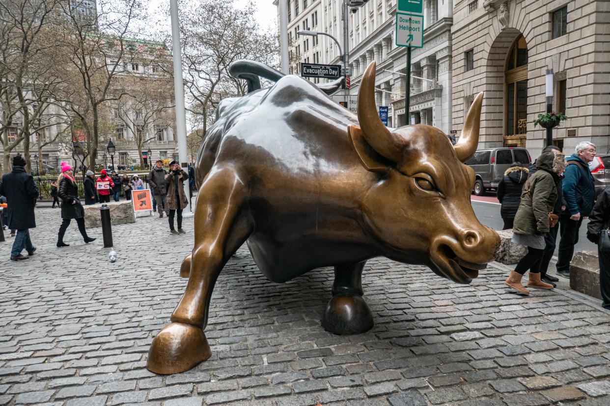 Market bulls have said strong corporate earnings could drive stocks higher this year. (Photo by Nicolas Economou/NurPhoto via Getty Images)