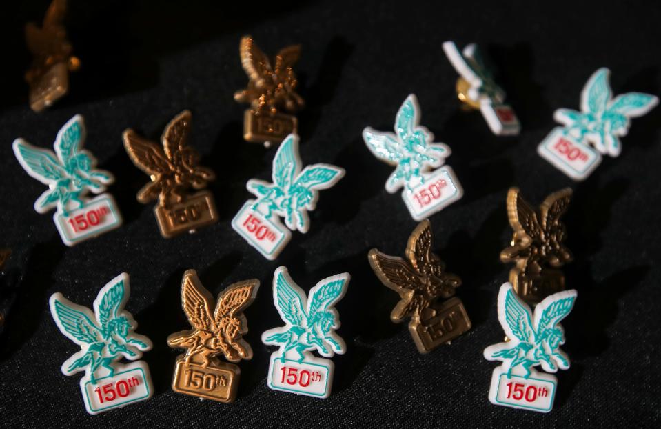 The Kentucky Derby Festival pins were first delivered to Evan Williams Bourbon Experience, 528 W. Main St. This year’s pin, which costs $7. Starting March 1, the pins will be on sale at grocery stores, gas stations, banks and other retail outlets. Feb. 23, 2024