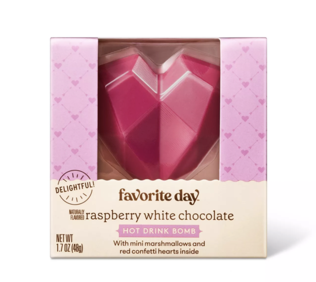 Valentine's Raspberry Chocolate Heart Hot Cocoa Bomb