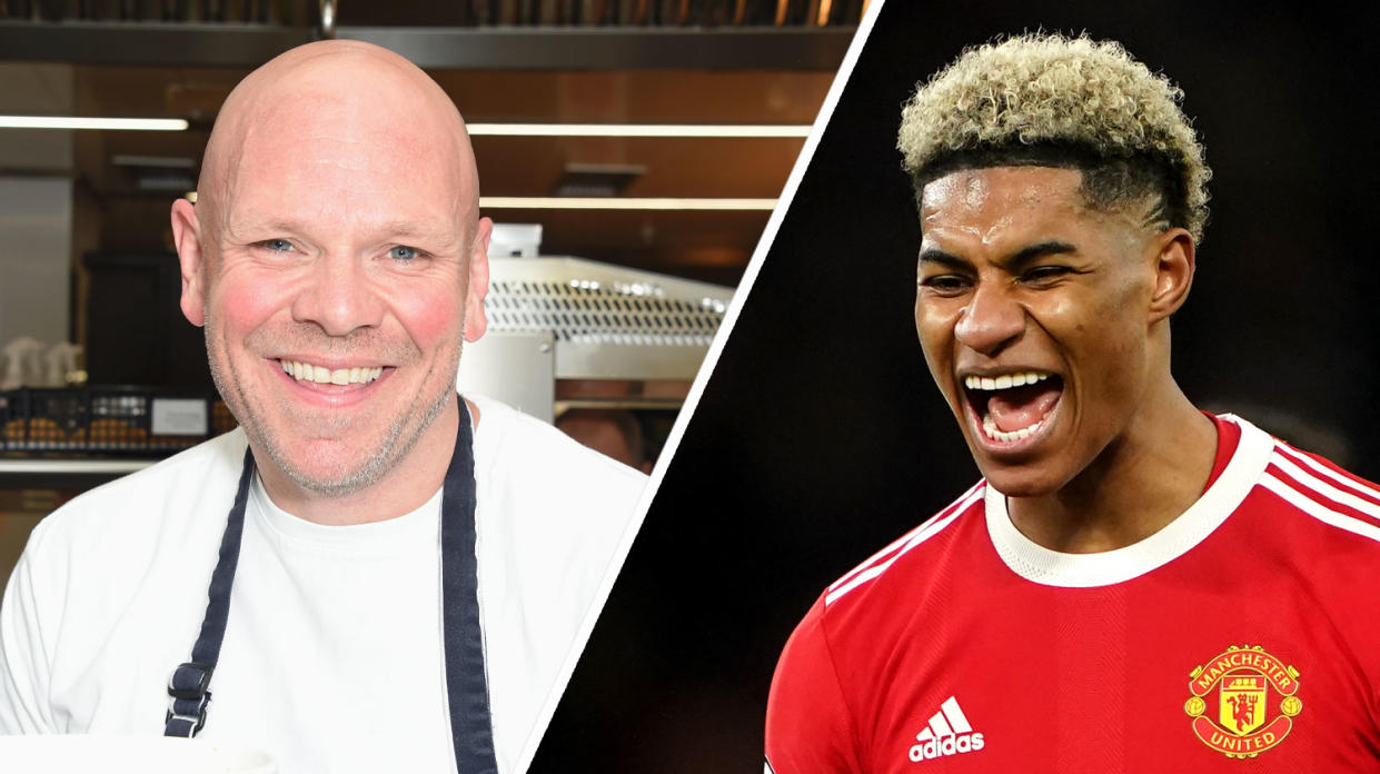 Tom Kerridge and Marcus Rashford teamed up on a food campaign (Getty)