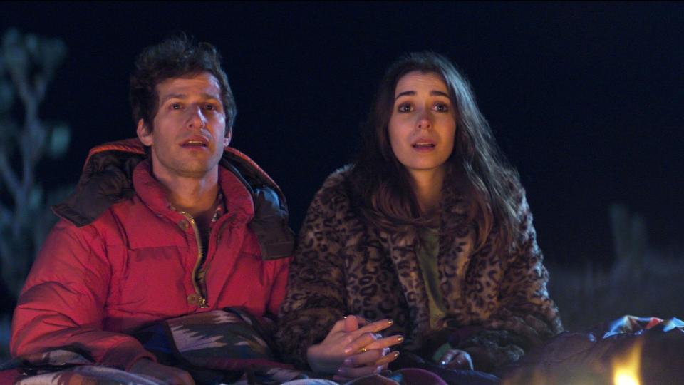 Andy Samberg and Cristin Milioti in “PALM SPRINGS”