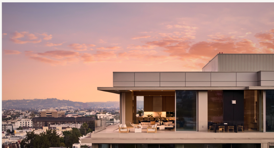Hill view of penthouse in West Hollywood that sold for a record-breaking $24 million.