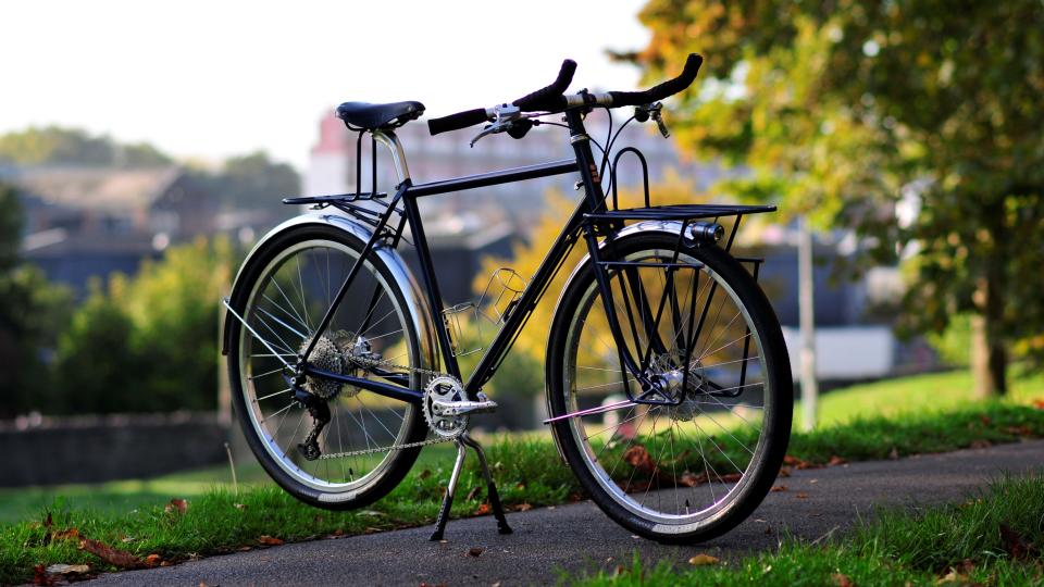 Detail shot of a custom bike