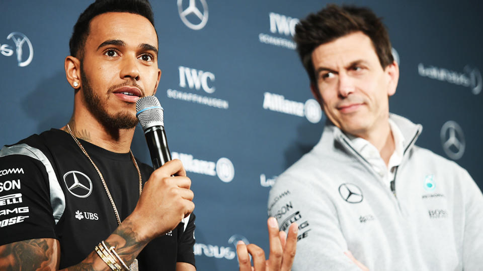 Lewis Hamilton and Toto Wolff, pictured here in 2016.