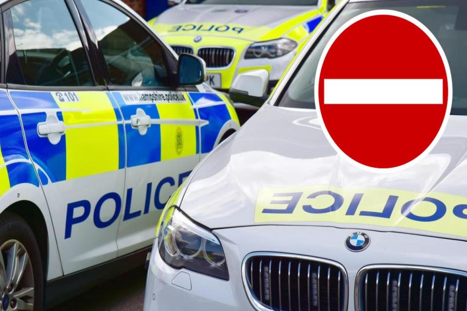 Two arrested after no entry road turn. i(Image: Hampshire and IW Constabulary)/i