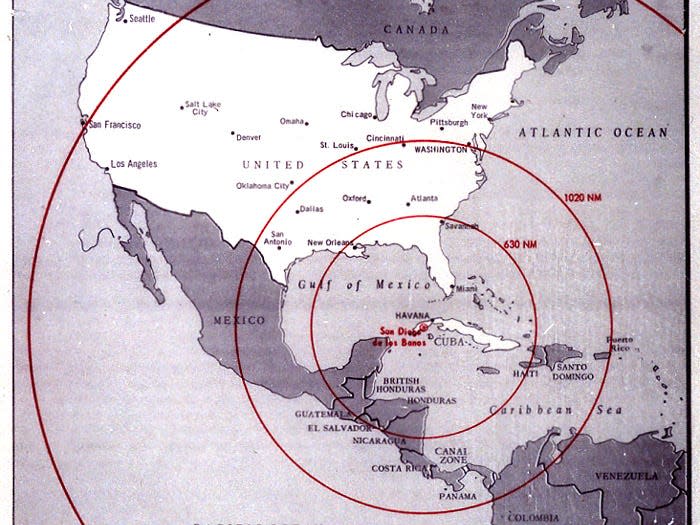 cuba missile range map