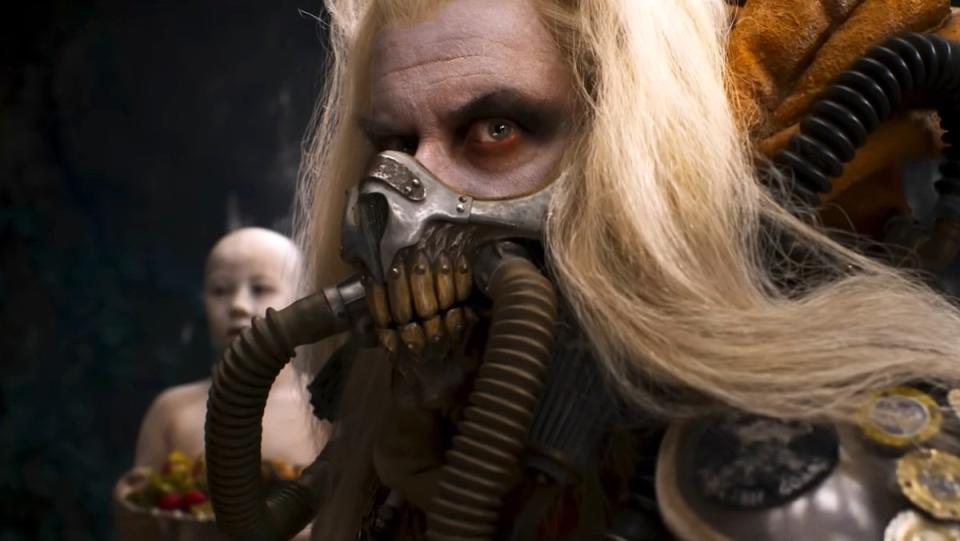 The masked white-haired Immortan Joe in Furiosa