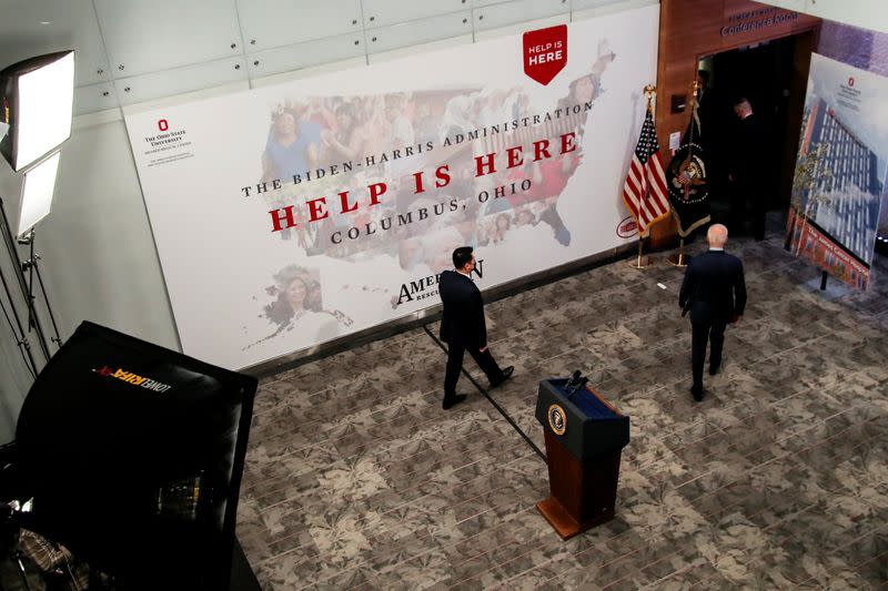 U.S. President Biden visits the James Cancer Hospital and Solove Research Institute in Columbus, Ohio