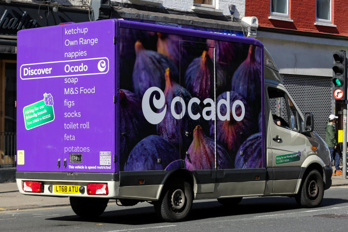 LONDON, UNITED KINGDOM - 2022/03/17: An Ocado delivery van seen in London. (Photo by Dinendra Haria/SOPA Images/LightRocket via Getty Images)