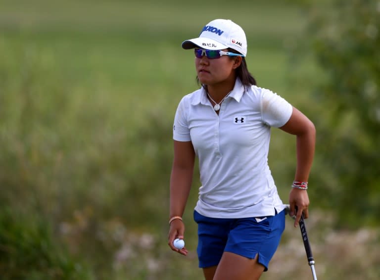 Nasa Hataoka of Japan putts on the fourth green during the first round of the CP Womens Open, at the Wascana Country Club in Regina, Canada, on August 23, 2018