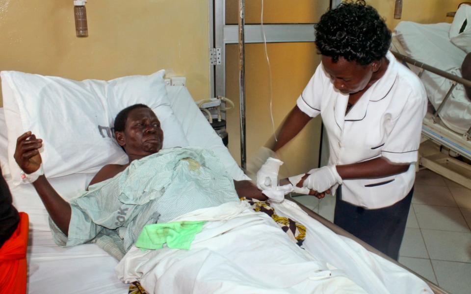 Kenyan Samini Garama Dadu was shot during the attack by gunmen who kidnapped an Italian volunteer - AP