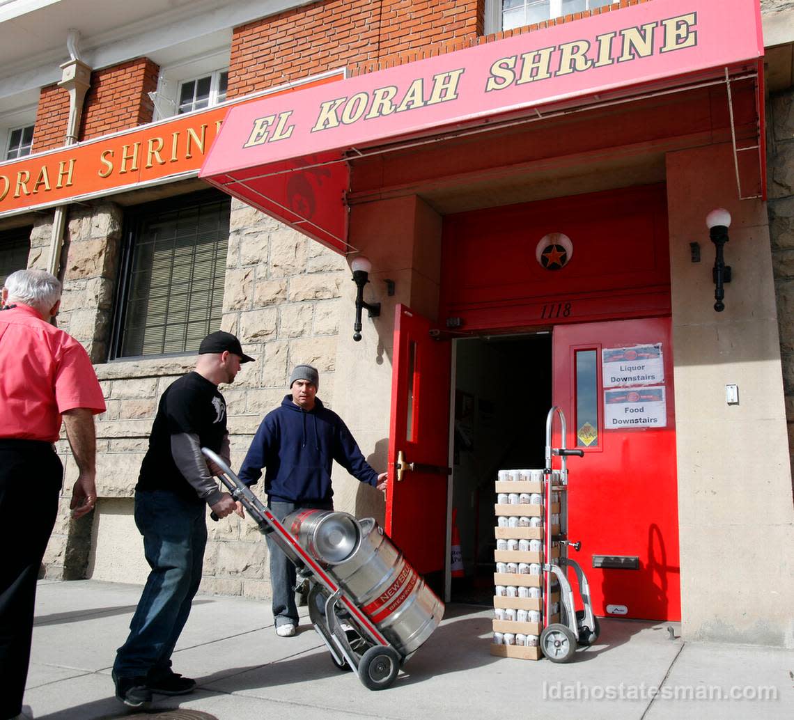 Beer is delivered to the El Korah Shrine building in downtown Boise before evening performances at Treefort Music Fest in 2013.