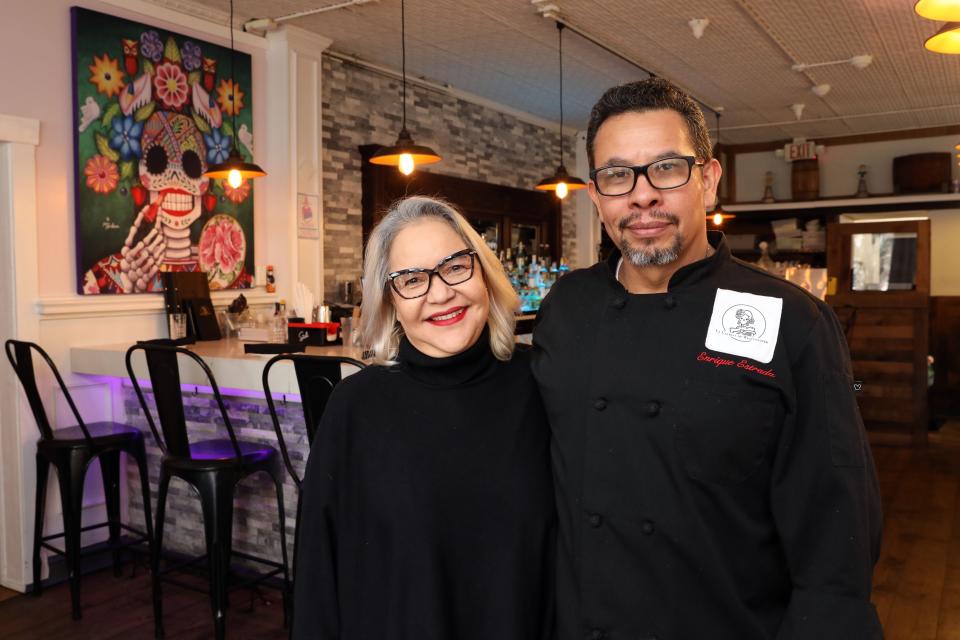 Enrique and Consuelo Estrada, owners of La Catrina of Westchester, a modern Mexican restaurant in Croton-on-Hudson. Photographed Feb. 24, 2022.