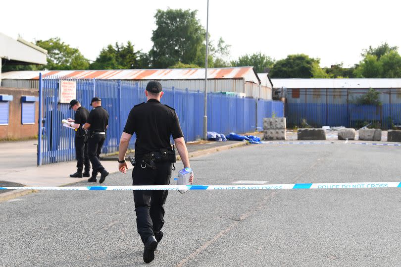 Police Search Team at the Liver Industrial Estate.