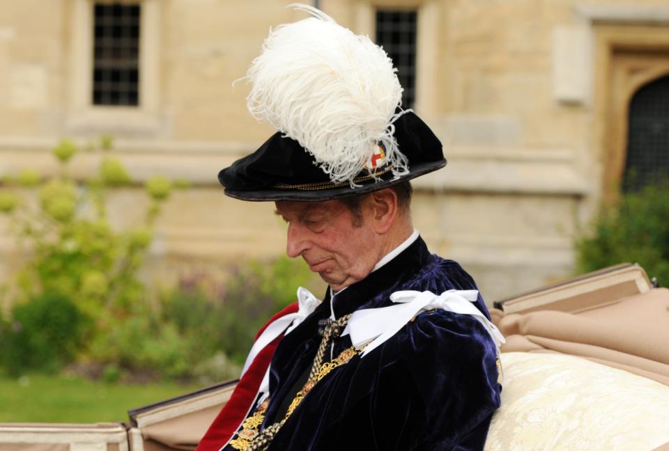 WINDSOR, UNITED KINGDOM - JUNE 17: Prince Edward, Duke of Kent attends the Order Of The Garter Service at St George's Chapel on June 17, 2013 in Windsor, England. (Photo by Eamonn M. McCormack - WPA-Pool/Getty Images)