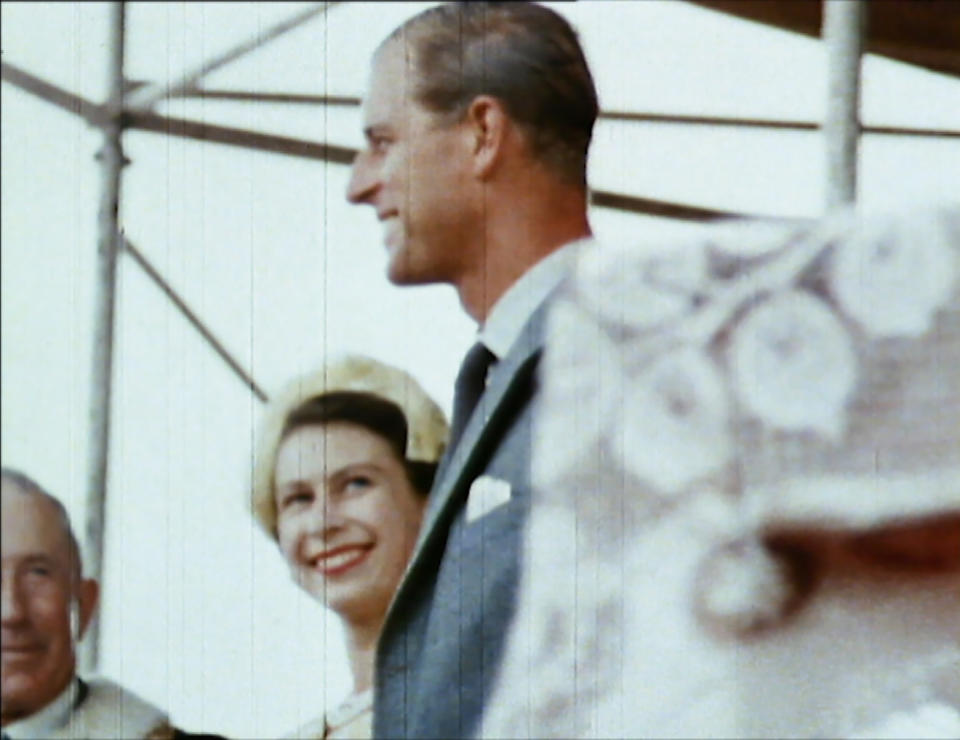 From Factual Fiction

THE QUEEN UNSEEN
Thursday 8th April 2021 on ITV 

Pictured: The Queen and Prince Philip in New Zealand
In 1953
The Queen caught smiling at Prince Philip, while talking to one of the dignitaries at an engagement during their tour in New Zealand in 1953-54. Prince Philip was a great source of support, making the Queen laugh during a gruelling tour.

The Queen is the most famous woman in the world, yet as she reaches her 95th birthday she remains an enigma. In this unique film, we lift the mask of royalty to reveal the remarkable woman behind the throne. To learn more about the hidden private Elizabeth Windsor, who has sacrificed so much for crown and duty and discover how she has coped with increasing public demands to reveal every aspect of her private self.
 
Using unseen home movies, intimate informal archive and recently digitised &#xd4;lost&#xd5; material from some of the 116 countries she has visited, we&#xd5;ll uncover the real Elizabeth Windsor.  In rare off-duty moments we&#xd5;ll discover The Queen on holiday, as a mother, wife, cook, animal lover, farmer, and expert horsewoman.  This remarkable footage shows her true passions and some of the unlikely, unknown friendships she has forged away from the public eye.

(c) Factual Fiction.

For further information please contact Peter Gray
07831 460 662 peter.gray@itv.com  

This photograph is &#xa9; Factual Fiction and can only be reproduced for editorial purposes directly in connection with the programme. THE QUEEN UNSEEN or ITV. Once made available by the ITV Picture Desk, this photograph can be reproduced once only up until the Transmission date and no reproduction fee will be charged. Any subsequent usage may incur a fee. This photograph must not be syndicated to any other publication or website, or permanently archived, without the express written permission of ITV Picture Desk. Full Terms and conditions are available on the website https://www.itv.com/presscentre/itvpictures/terms





